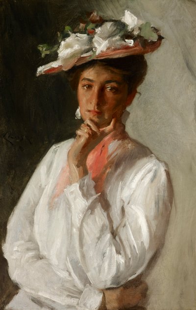 Frau in Weiß von William Merritt Chase